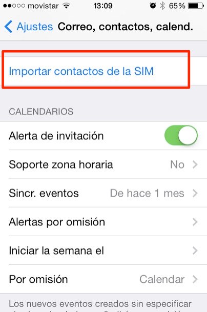 Como importar los contactos de tu tarjeta SIM al iPhone 2