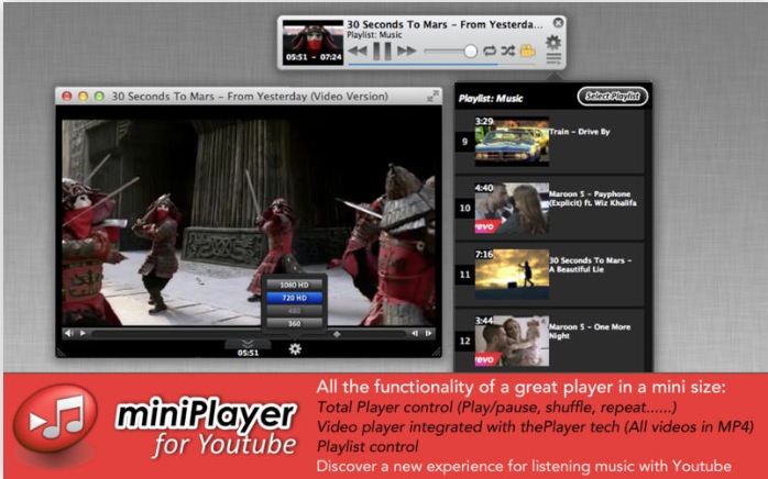 MiniPlayer for YouTube