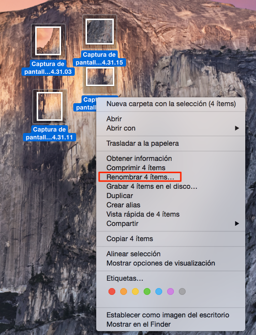 renombrar archivos en lote en Mac
