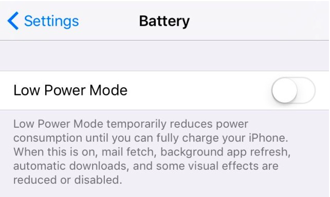 modo low battery iOS 9