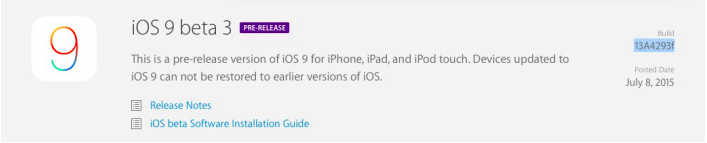 beta 3 iOS 9