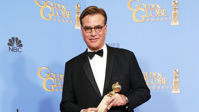Photo by Jim Smeal/BEI/Shutterstock (5528314ai) Aaron Sorkin 73rd Annual Golden Globe Awards, Press Room, Los Angeles, America - 10 Jan 2016