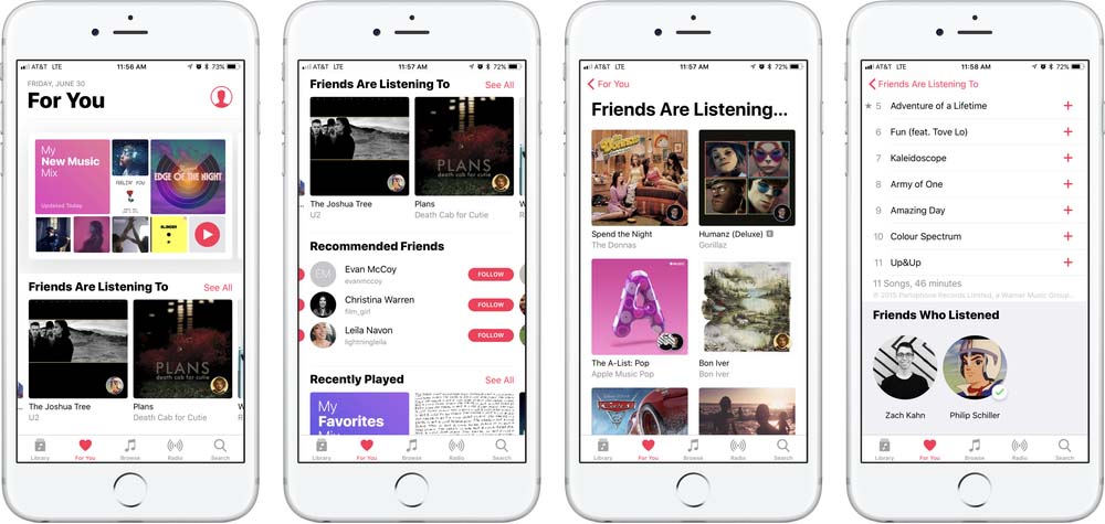 Apple Music en iOS 11 - Amigos