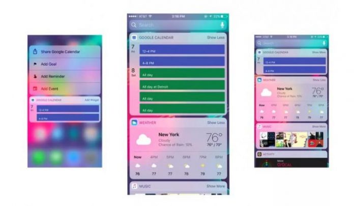 Google Calendar widget para iOS Google Calendar widget para iOS