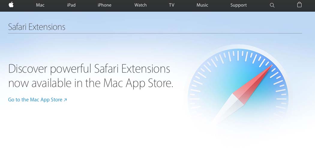 Nueva web para extensiones de Safari