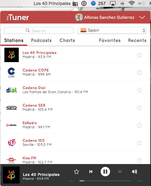 myTuner Radio Pro en macOS