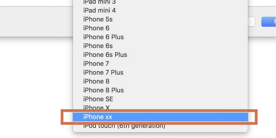iPhone XX en xcode 10