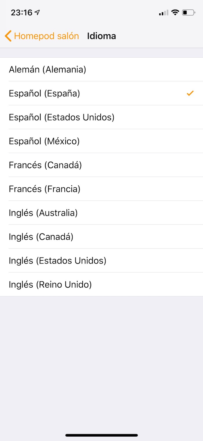 HomePod idiomas iOS 12