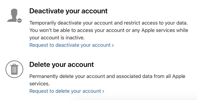 Borrar una cuenta ID de Apple