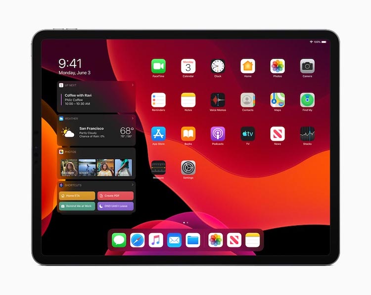 iPadOS - modo oscuro