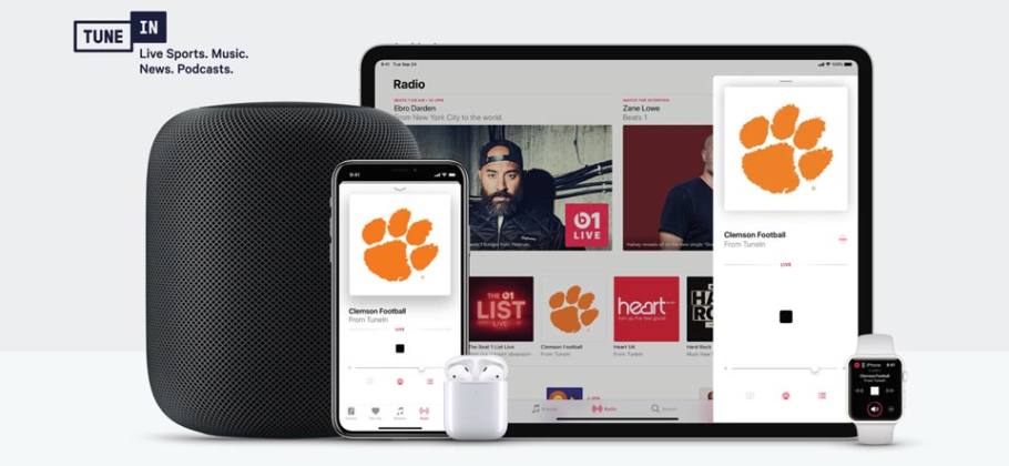 Colaboración de TuneIn y Apple