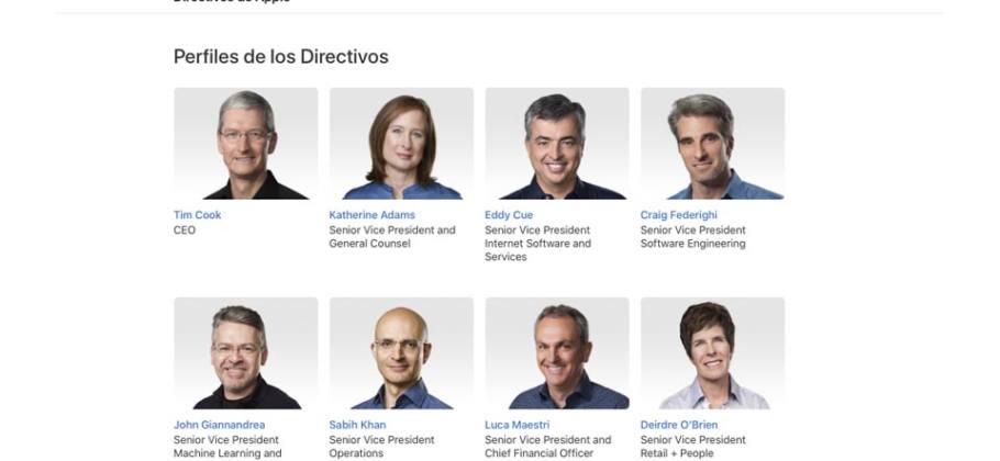 Directivos de Apple - noviembre 2019