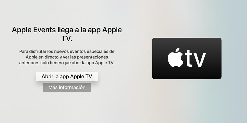 app Apple Events en app Apple TV