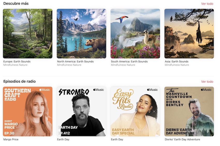 Listas Día de la Tierra en Apple Music