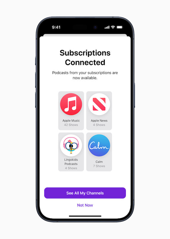 Suscripción a canales en Apple Podcasts