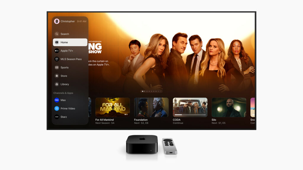 Apple TV app home con tvOS 17.2