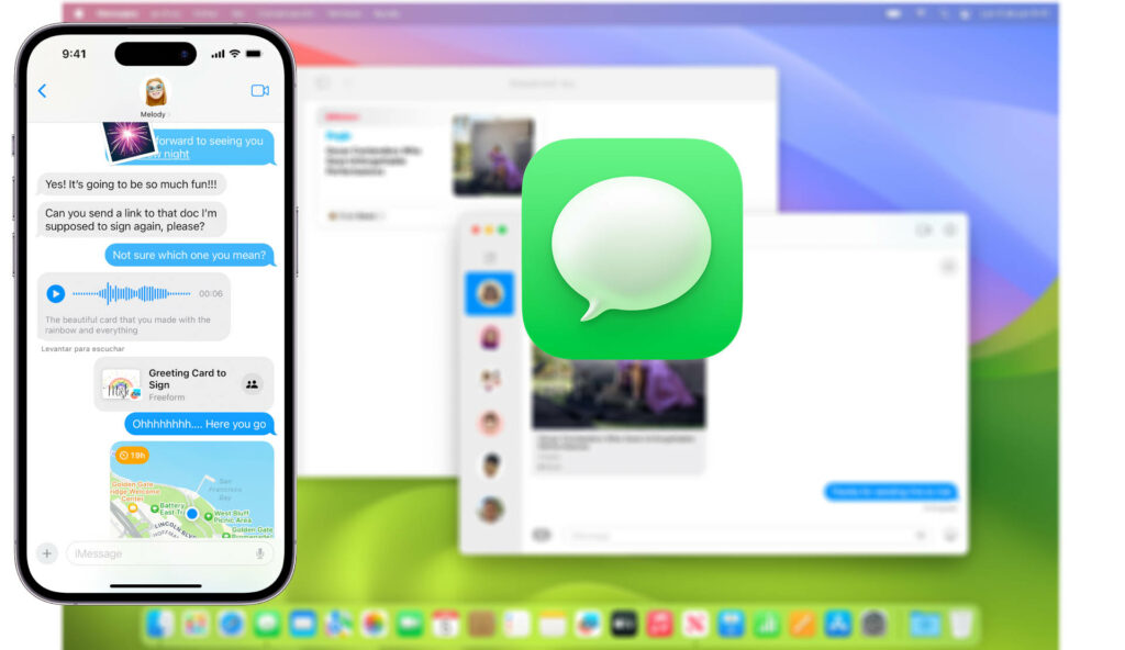 app Mensajes en iOS 17 y macOS Sonoma