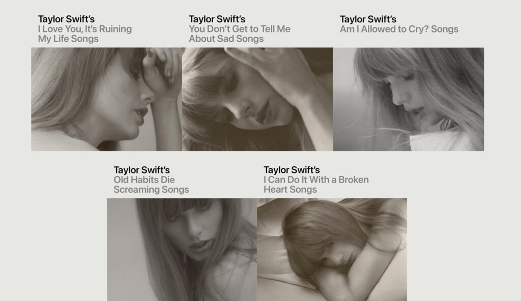5 playlist de Taylor Swift