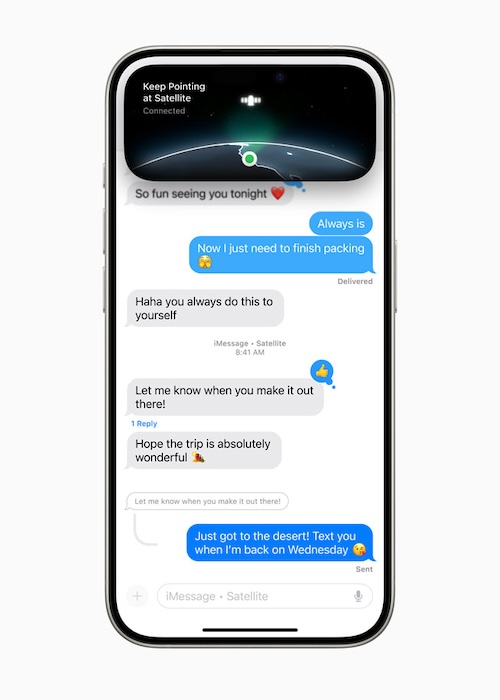 Mensajes Vía Satélite en iOS 18