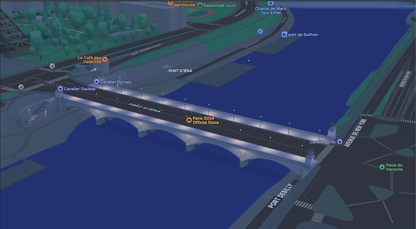 Pont D' Iena de París en Apple Maps