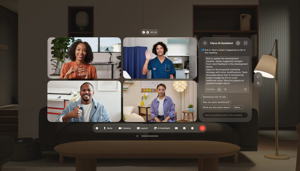 Cisco Spatial Meetings compatible con Apple Vision Pro