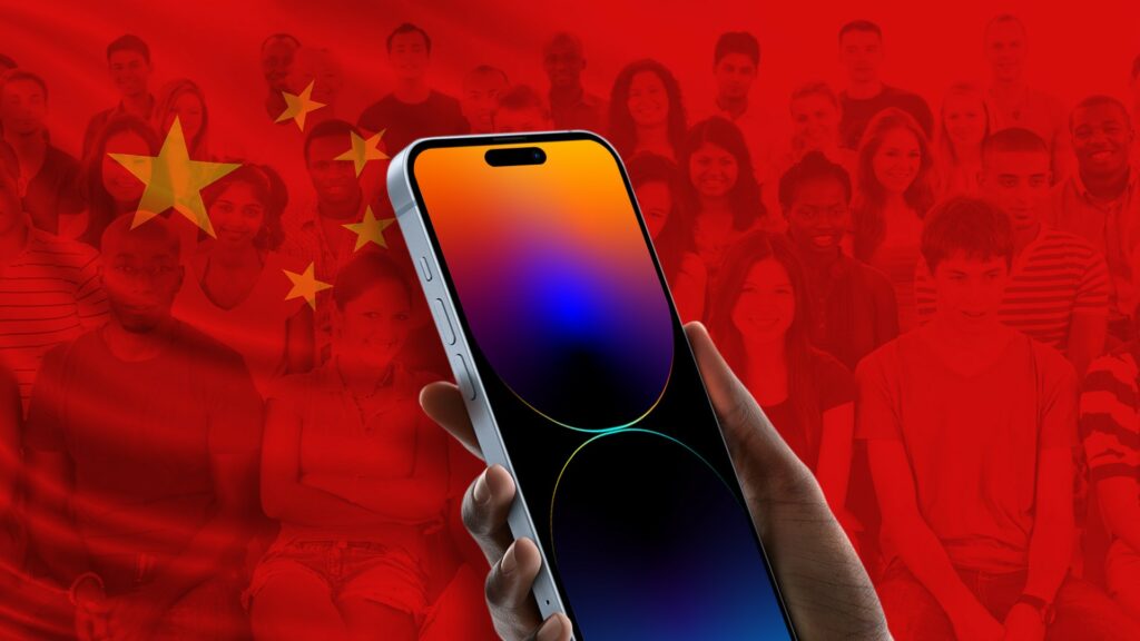 iPhone con la bandera de China