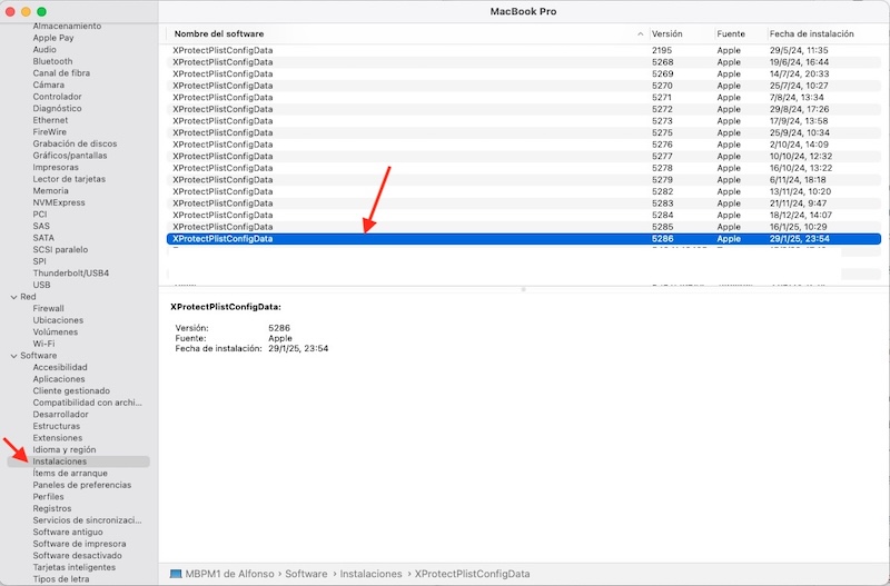 Actualización de la base de datos de XProtect en macOS Sequoia