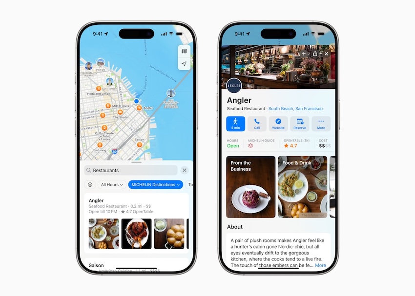 Apple Maps y Guía Michelín
