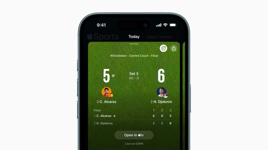 Apple Sports listo para Wimbledon