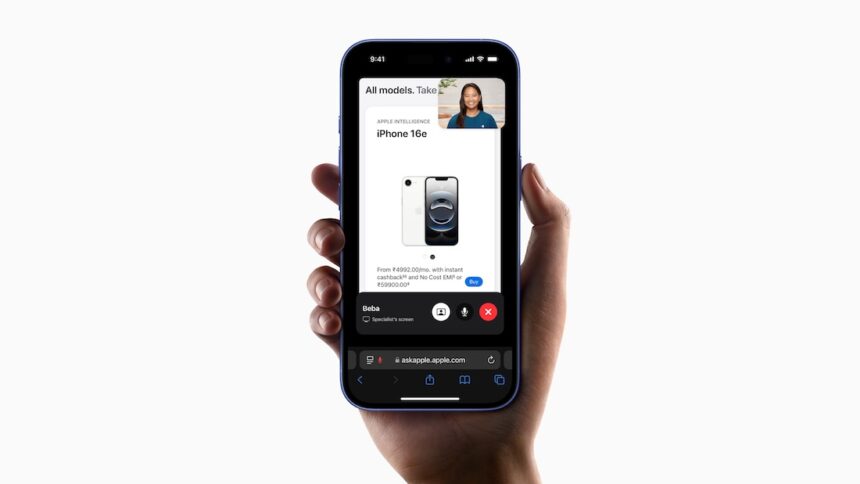 Apple comprar con un especialista en videollamada en India