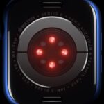 El sensor Oxígeno en Sangre utiliza LED y los fotodiodos del vidrio trasero del Apple Watch Series 6.