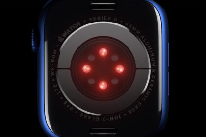 El sensor Oxígeno en Sangre utiliza LED y los fotodiodos del vidrio trasero del Apple Watch Series 6.