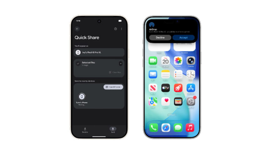 Quick Share de Android compatible con AirDrop de iPhone