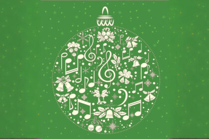 bola de Navidad y nota musical