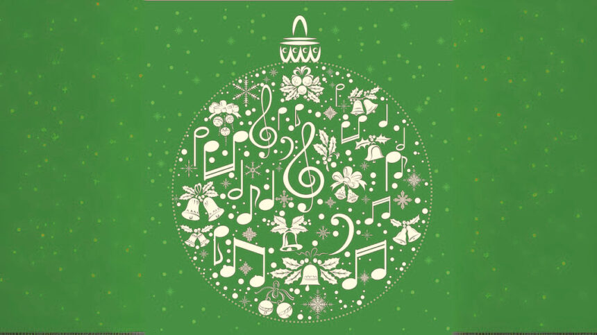 bola de Navidad y nota musical