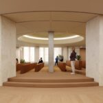 Render del auditorium del apple Developer Center de Berlin