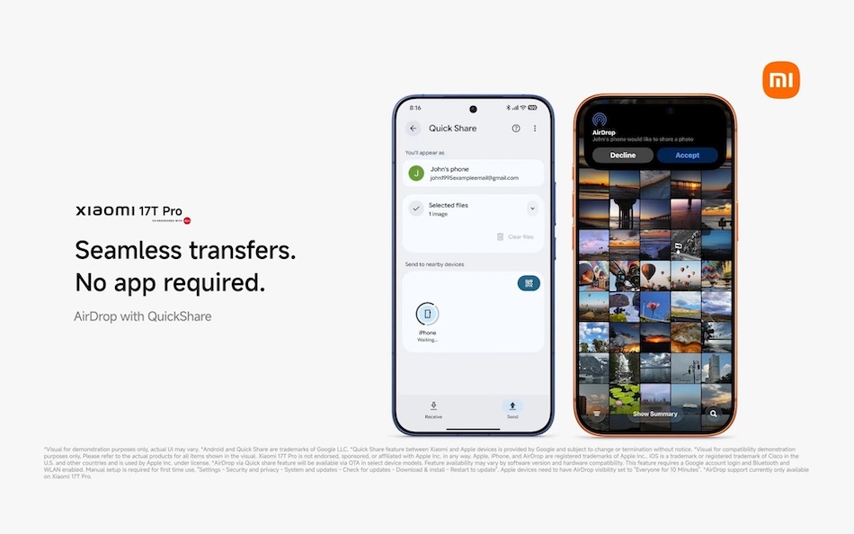 HyperOS 3 es compatible con AirDrop